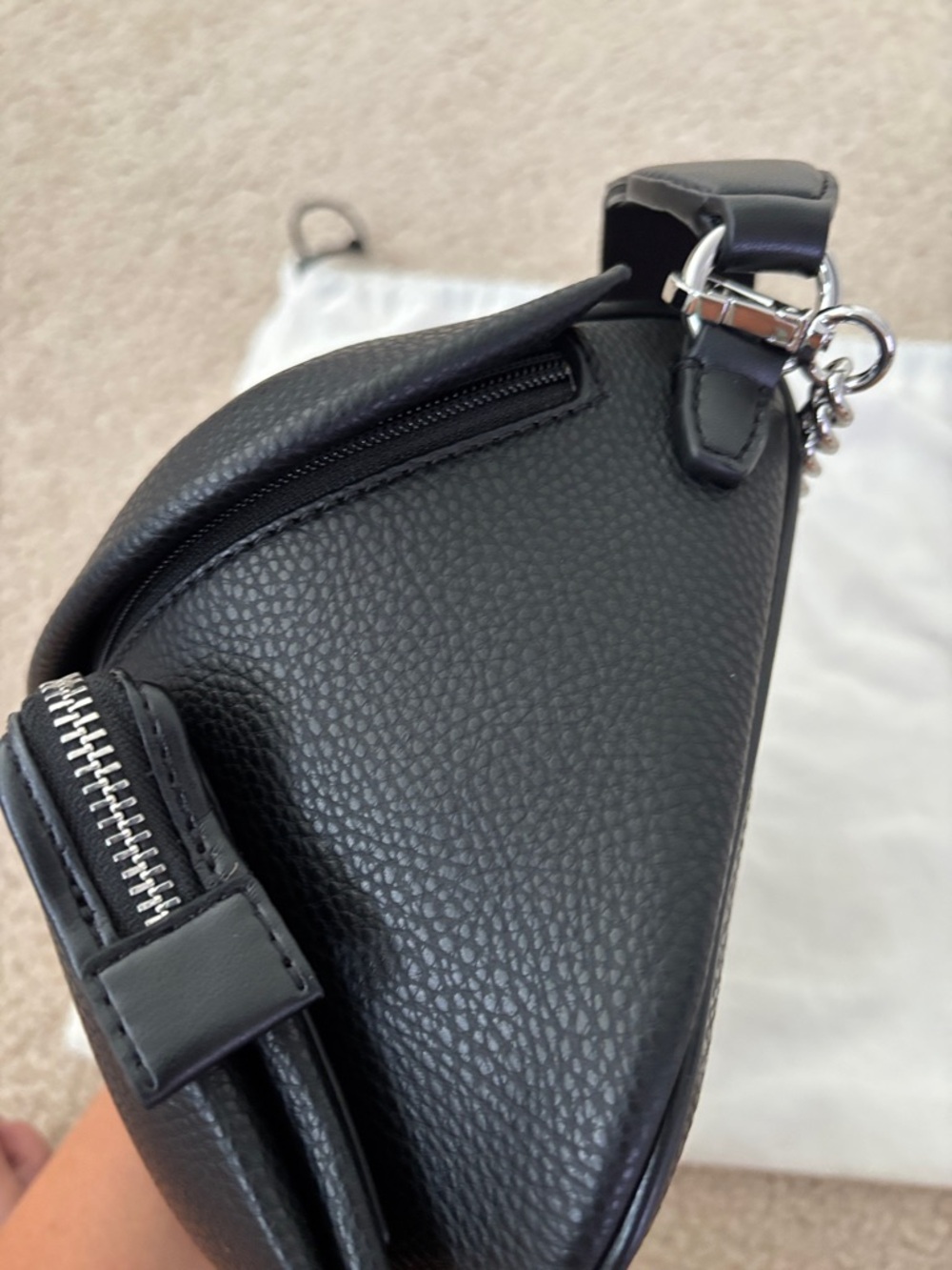 Michael Kors Black Pebbled Leather Logo Strap Crossbody Bag - Picture 5 of 16